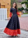 Black Colour Rayon Print Gown Collection Wholesale Online Aaradhna 2032